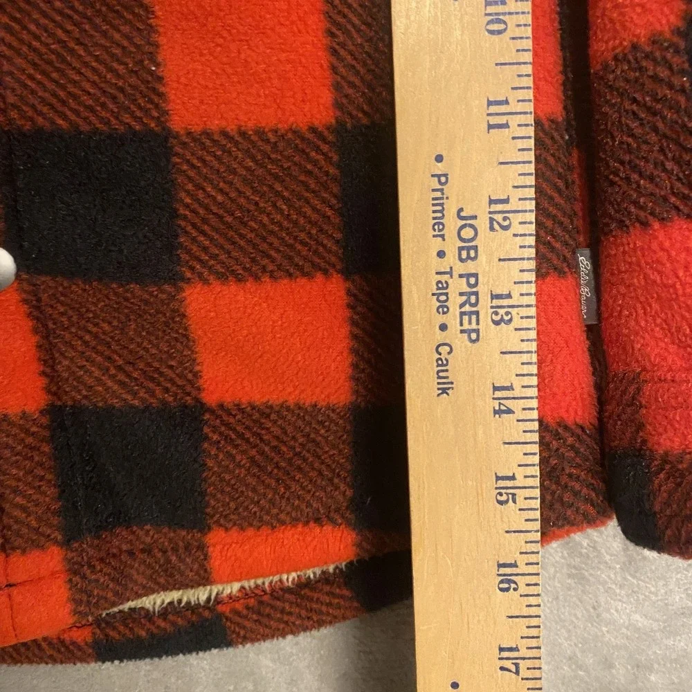 Eddie Bauer Kids 4/5 Plaid Jacket Red Black Sherpa Lined